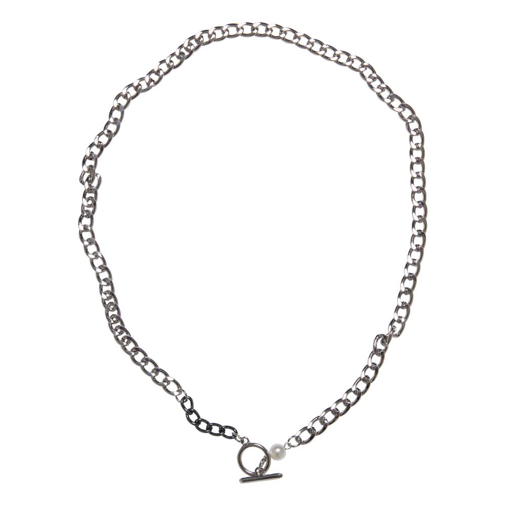 Urban Classics - Pearl Fastener Ketting - Zilverkleurig